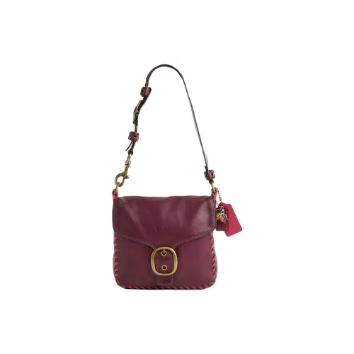 COACH Bleecker Кожа Плечевая Сумка Маленькая Женская Фуксия