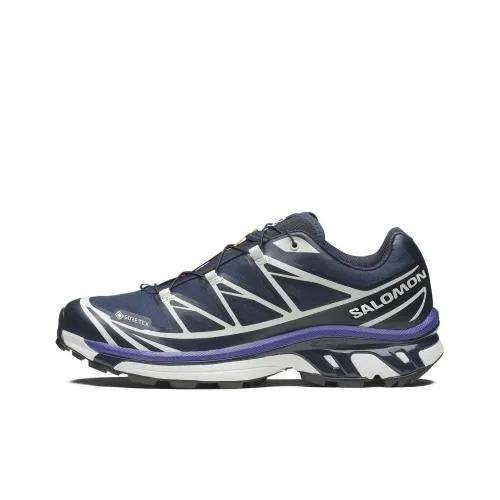 SALOMON XT 6 Slip Resistant Abrasion Resistant Водонепроницаемый Низкий Топ Беговые кроссовки Мужской Темно-синий