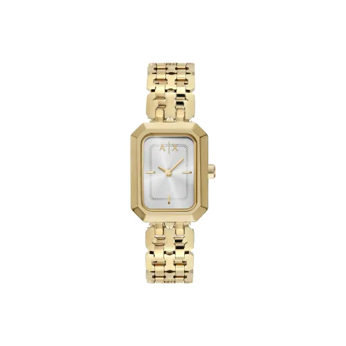 ARMANI EXCHANGE AE ARMANI Наручные часы Кварцевый механизм Ремешок из нержавеющей стали Золотой циферблат Женские часы