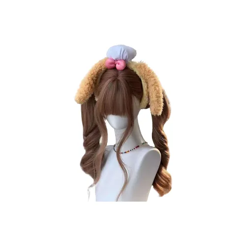 UMIFFA Длинный кудрявый льняной каштаново-коричневый бахромный парик с бородкой и боковой стрижкой полный комплект для головы и полного топа