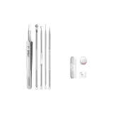 [Профессиональный 0,01mm] Пинцет для носа + иглы для удаления черных точек, 4 шт. Набор - включает ультра-острейшие иглы