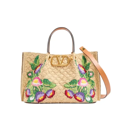 Вышивка Valentino Tote Bag Shopping Bag Shoulder Bag Bag Medium Women's Beige