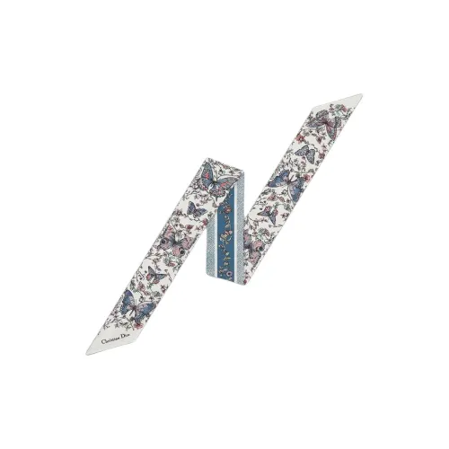 DIOR Шарфы из шелка Тутовый женские синие