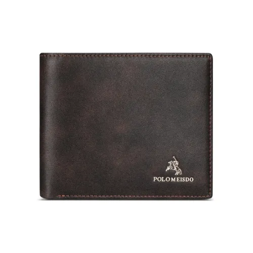 POLOMEISDO Microfiber Leather Wallet Standard Men's Gradient Coffee