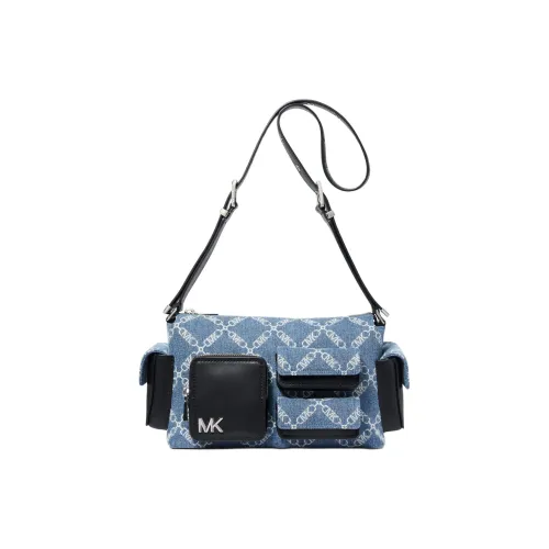 MICHAEL KORS Dakota Ткань Коровья Кожа Сумка через плечо Сумка на плечо Средняя Женская Джинсовая Синий и Черный