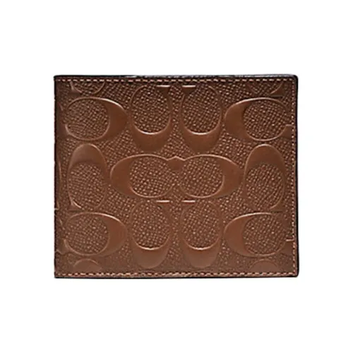 COACH 3 IN 1 Wallet из кожи укороченный складной держатель для карт и кошелек унисекс цвет загар