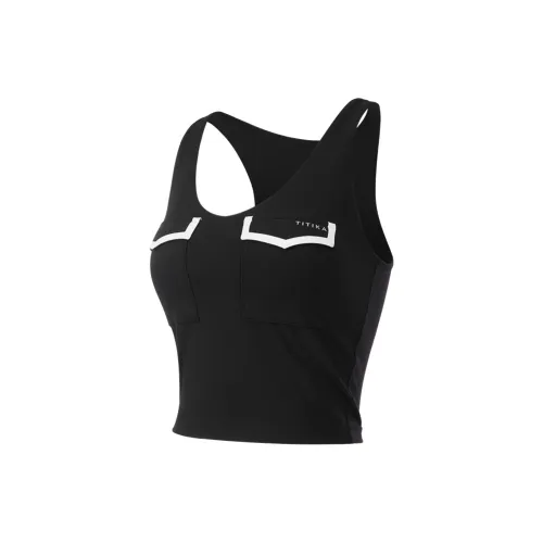 TITIKAACTIVE Черные Женские Майки для Йоги