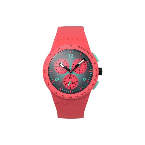 SWATCH Original Collection Кварцевый механизм Мужские часы Часы 42 мм Серый циферблат Пластиковый корпус Часы Силиконовый ремешок
