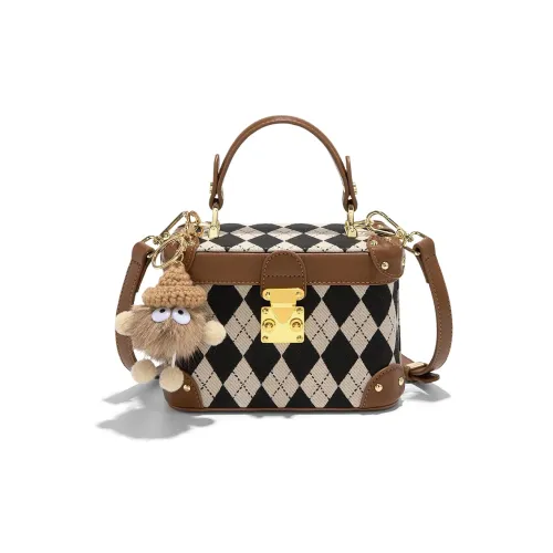 CLEVER KETCH ПУ (полиуретан) Коробка Сумка Сумка через плечо Сумка Женская Коричневая