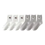 6 пар - Белый 3 + Серый 3