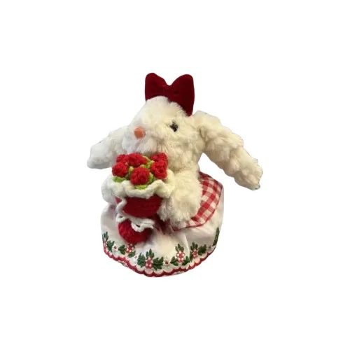 Bobby Bear Милый Длиннорогий Кролик с Бантом Принцессы Кукла Handheld Flower Плюшевая Подвеска 18 см Высота