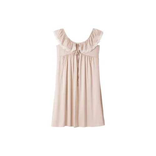 Qin Jing Ночная сорочка Женская Абрикос