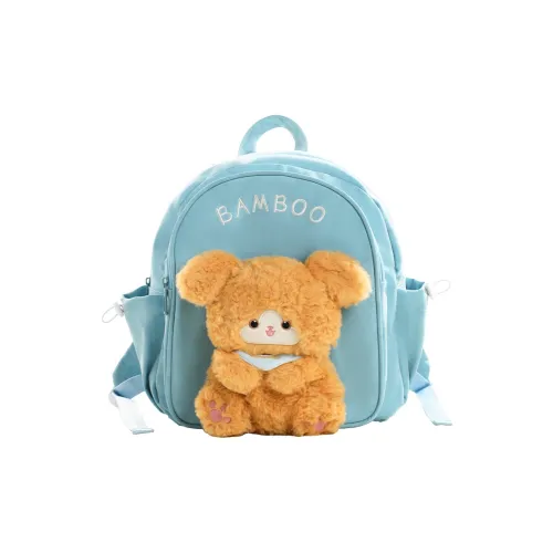 Holding Bamboo Замша Комбинированная Сумка Рюкзак Женский Синий