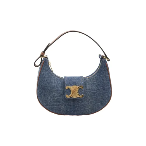 CELINE AVA Хлопок Одно плечо Сумка Средний Женский Синий