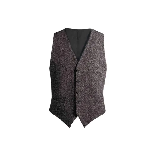 CULTUM Жилет Мужской Серый Синий Елочка Узор