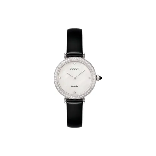 COOGI Gilded Time Collection Наручные часы Кварцевый механизм Ремешок из натуральной кожи