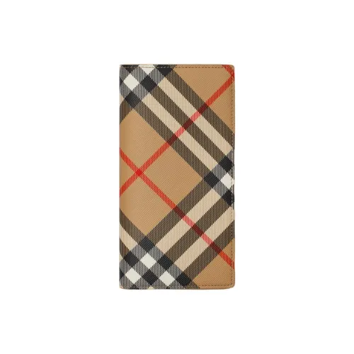 Burberry Классический Бумажник В Клетку 16 Отделений Для Карт Отделение На Молнии Отделение Для Банкнот