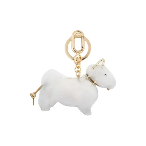 Furla Allegra Sheepskin Key Ring Bag Accessory Women's Cotton Candy White