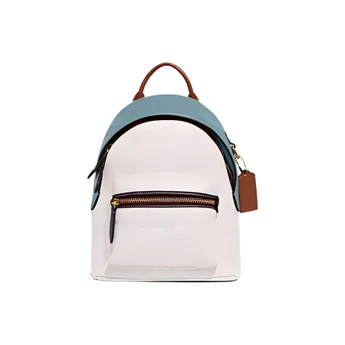COACH Charter Кожа Рюкзак Маленький Унисекс Белый Синий Коричневый Многоцветный