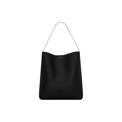 SAINT LAURENT Телячья кожа Сумка-хобо Сумка через плечо Большая Женская Черная