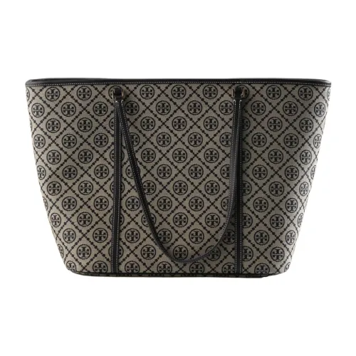 TORY BURCH T Monogram Хлопок Тоут Сумка Сумка для покупок Сумка на плечо Большая Женская Морской синий