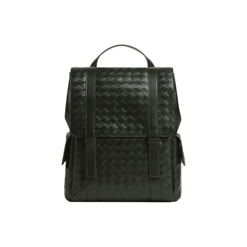 Bottega Veneta Lambskin Backpack Men's Dark Green Bottega Veneta Рюкзак из овечьей кожи мужской темно-зеленый