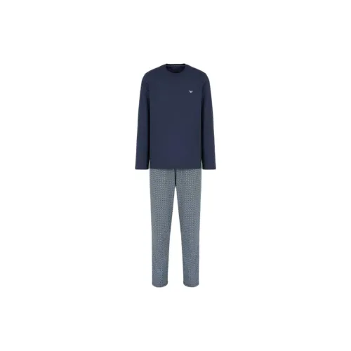 EMPORIO ARMANI FW24 Пижамный комплект Мужской Синий Серый