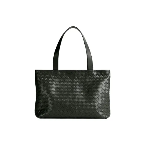 Bottega Veneta Intrecciato Телячья кожа Тоут Сумка Сумка для покупок Сумка на плечо Маленькая Мужская Зеленая