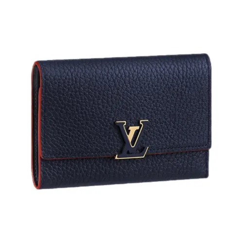 LOUIS VUITTON Capucines Taurillon кожа кошелек женский синий