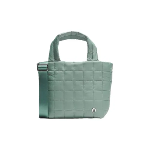 lululemon Стеганый Нейлон Тоут Сумка Сумка для покупок Сумка Маленькая Женская Зеленая