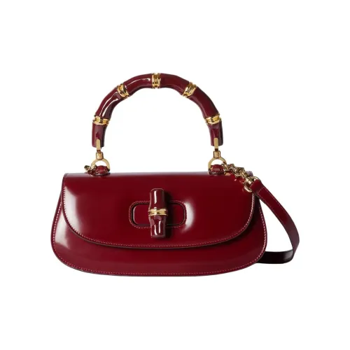 GUCCI Полированная кожа сумка через плечо маленькая сумка женская темно-красный