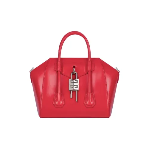 Givenchy Antigona Lock Телячья кожа Кожа Одно плечо Сумка Мини Женские Красный