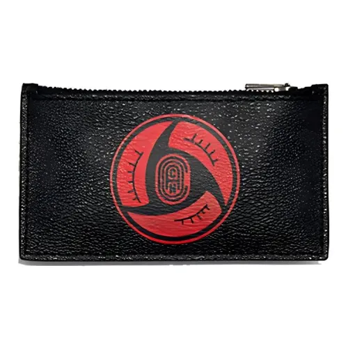 COACH MBJ X Наруто Коллаборация Карточный чехол Коровья кожа Кошелек Держатель для карт Клатч Мини Мужской Черный