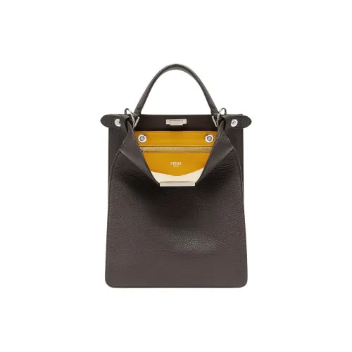 FENDI Peekaboo Сумка через плечо из телячьей кожи маленькая сумка мужская темно-коричневая