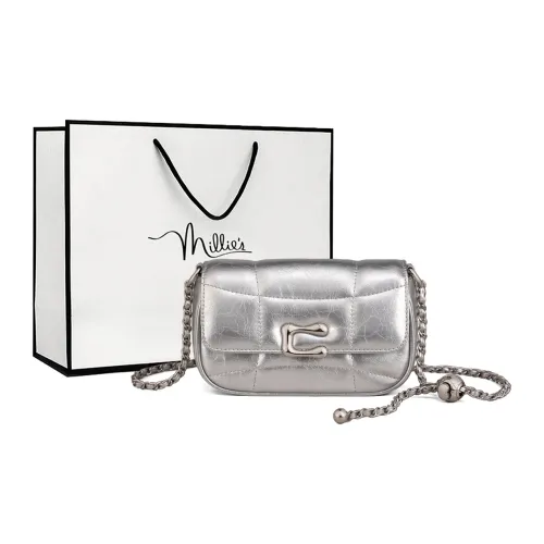 MILLIE'S Коровья кожа Подмышечный Сумка через плечо Стандартный Women's Silver