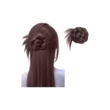 Женский знаменитость в одном стиле - перо, цветочная почка, волосы [темно-кофейный]