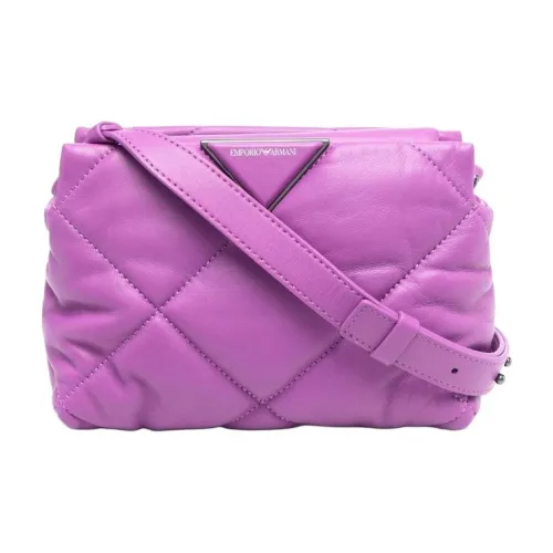 EMPORIO ARMANI Сумка через плечо из кожи женская фиолетовая