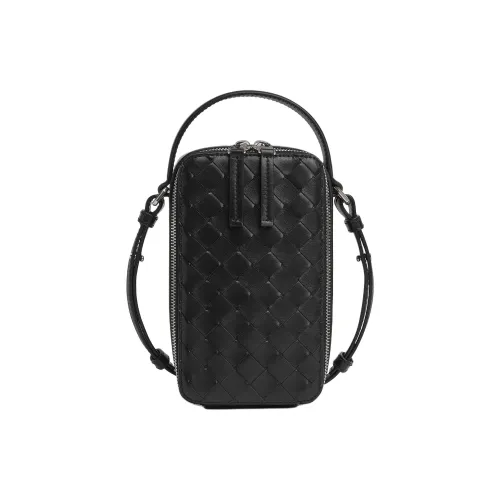 Bottega Veneta Сумка через плечо из телячьей кожи мужская черная