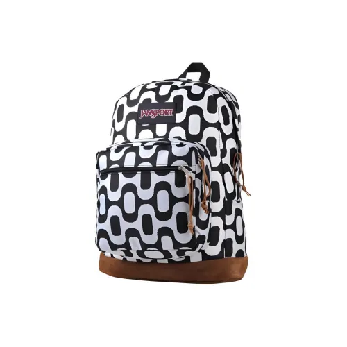 JanSport Полиэстер Рюкзак Средний Женский Черный Белый
