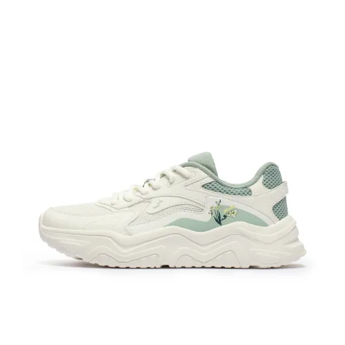 361° Амортизаторы Slip-resistant Низкий Топ Casual Женские Белый Зеленый