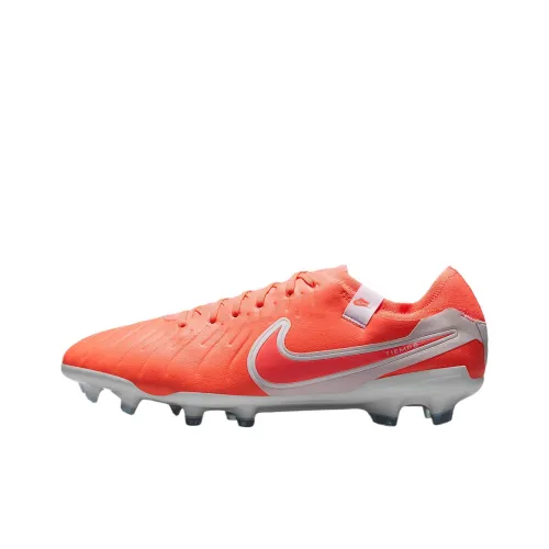 Nike Tiempo Legend 10 Pro Амортизирующие футбольные бутсы с противоскользящим эффектом унисекс оранжевый и белый