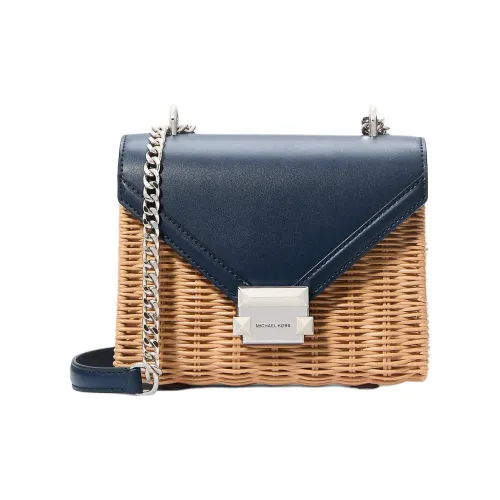 MICHAEL KORS Whitney Ivy Wicker Плечевая сумка Маленькая Женская Морской синий