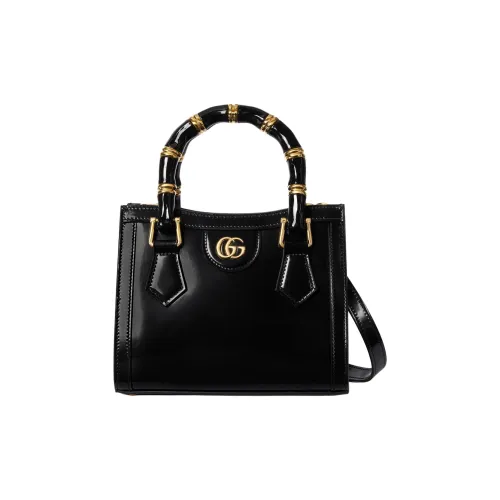 GUCCI Diana Кожа Тоут Сумка Сумка для покупок Сумка через плечо Сумка Мини Женская Черная