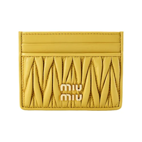 MIU MIU Matelassé Кожа Наппа Картхолдер Картхолдер Женский Желтый