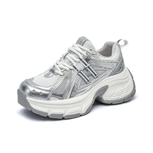 D Fuse SCANDINAVIA Низкий Топ Толстая Подошва Кроссовки Женские Серебряные