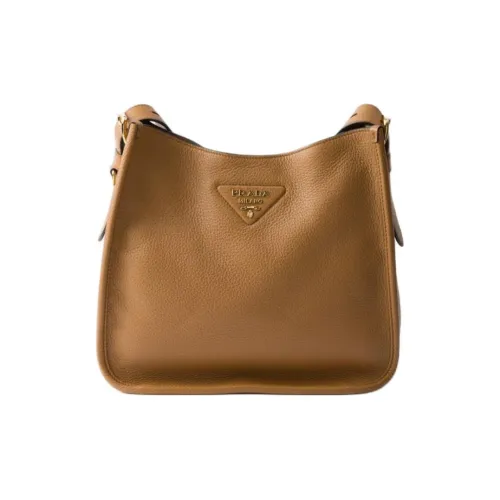 PRADA Телячья кожа Сумка через плечо Сумка на плечо Средняя Женская Коричневая