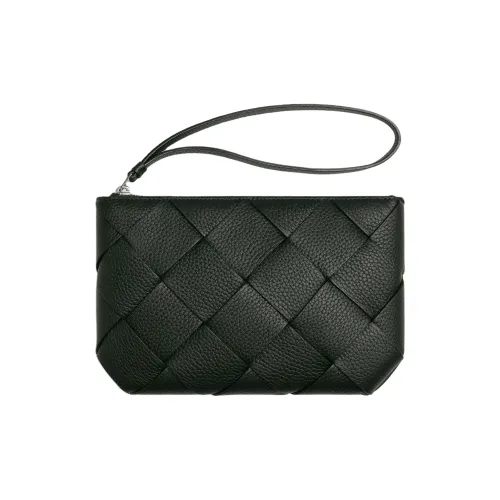 Bottega Veneta Телячья кожа Клатч Средний Мужской Темно-зеленый