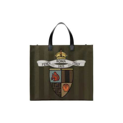 FENDI Хлопок Тоут Сумка Сумка для покупок Сумка через плечо Сумка Мужская Темно-зеленая