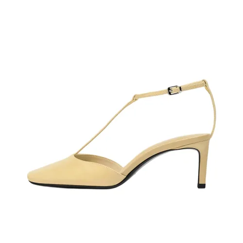 ZARA Узкий каблук Высокие каблуки 7,3 см Женские Ванильный Желтый