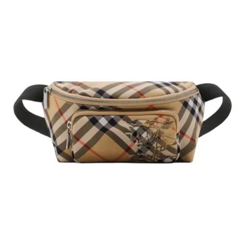 Burberry Cумка Belt В Клетку, Компактный Размер Регулируемый Текстильный Ремень Двухзамковая Застежка-молния Внешнее Отделение На Молнии